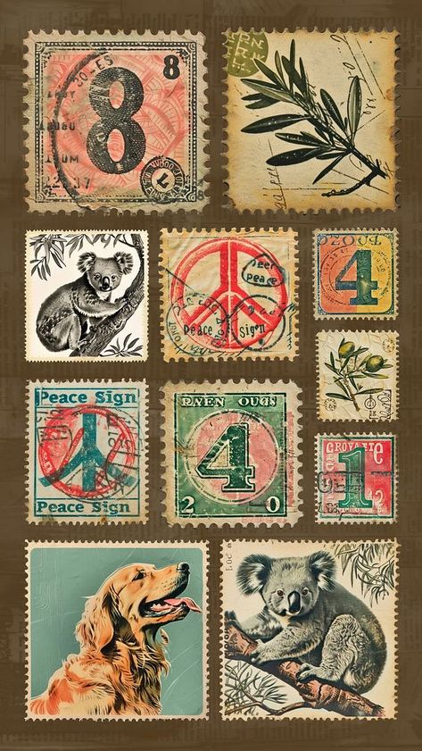 Good Composition, Png Elements, Retro Sign, Letter Stamps, Awesome Designs, Good Art, Vintage Stamps, Vintage Illustrations, Aesthetic Things