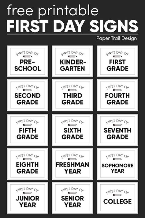 First Day Last Day Of School Printables, First Day Of Senior Year Free Printable, First Day Of 6th Grade Sign Printable, First Day Of School 2024-2025 Free, First Day Signs For School, First Day Of School Paper, First Day Of Middle School Sign, Back To School Signs 1st Day Free, Free Printable Back To School Signs