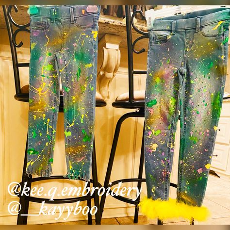 Mardi Gras Jeans, Mardi Gras Clothes, Diy Mardi Gras Outfit, Mardi Gras Parade Outfit, Mardi Gras Attire, Mardi Grad, Mardi Gras Diy, Mardi Gra, Pageant Wear