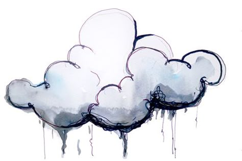 Going Home Rainy cloud illustration by Tracy Hetzel Rain Cloud Tattoos, Rain Tattoo, Cloud Illustration, Cloud Tattoo, Cloud Drawing, Have Inspiration, 1 Tattoo, Tattoo Sleeve, Trendy Tattoos