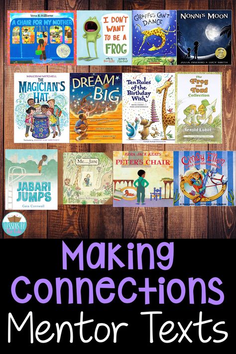 Picture books make amazing mentor texts for making connections! These books can help kids make text to self, text to text, or text to world connections! Making Connections Activities, Teaching Theme, Text To Self Connection, Text To World, Text To Text, Text To Text Connections, Text To Self, Teaching Online, Reading Comprehension Strategies