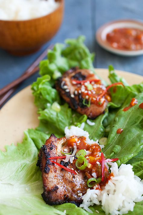 Koreansk Mad, Korean Bbq Chicken, Recipe Salmon, Rasa Malaysia, Bbq Chicken Recipes, Chicken Easy, Easy Asian Recipes, Easy Asian, Korean Dishes