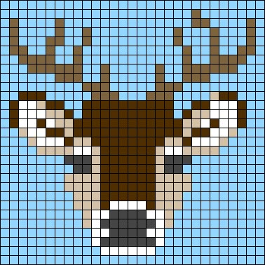 Alpha pattern #113682 | BraceletBook Easy Perler Bead Patterns Animal, Deer Pattern, Easy Perler Beads Ideas, Easy Pixel Art, Perler Art, Pixel Art Templates, Diy Perler Bead Crafts, Pixel Art Grid, Graph Paper Art