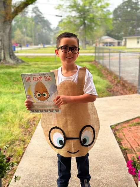 Kids Book Costume, Nibbles Book Monster Costume, Good Egg Bad Seed Costume, Nibbles The Book Monster Costume, Boys Storybook Character Costumes, The Good Egg Costume, Storybook Dress Up Day, Story Book Costumes For Kids, The Bad Seed Costume