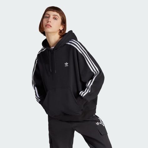 French Terry Hoodie, Adidas Shop, Adidas Hoodie, Striped Hoodie, French Terry Fabric, Women Lifestyle, Oversized Hoodie, Adidas Online, Oversize Hoodie