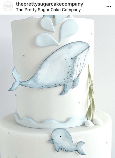 Whale First Birthday, Whale Birthday Party Boy, Birthday Cake Sea Theme, Baby Beluga Birthday Party, Whale Theme Birthday Party, Ocean Baby Shower Cake, Ocean First Birthday, Whale Baby Shower Cake, Whale Birthday Cake