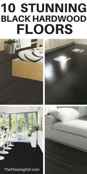 10 Stunning Black Hardwood Floors and Black Stain Colors | The Flooring Girl Black Painted Floors Wood, Black Painted Floors, Black Wood Table, Black Hardwood Floors, Staining Hardwood Floors, Wood Tile Floor, Black Laminate Flooring, Painted Hardwood Floors, Staining Wood Floors