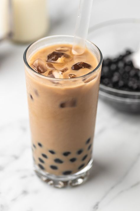 Boba Coffee (Bubble Coffee) Es Boba Aesthetic, Sammy Aesthetic, Es Boba, Homemade Boba, Boba Coffee, Bubble Coffee, Milky Coffee, Coffee Boba, Simple Sugar Syrup