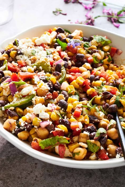 Black Bean and Corn Salad with Sweet and Spicy Dressing Black Bean And Corn Salad, Bean And Corn Salad, The Best Salad, Southwest Chicken Salad, Food Dolls, Black Bean And Corn, Best Salad, Olive Salad, Savory Salads