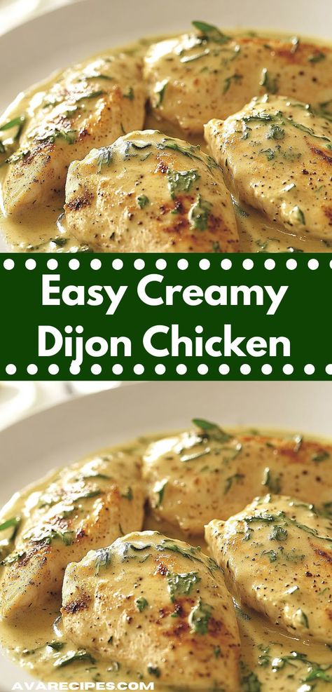 Craving a comforting and satisfying dish? Our Creamy Dijon Chicken Recipe is just the ticket! With its creamy sauce and tender chicken, it transforms ordinary dinner recipes into a flavorful delight your family will love. Creamy Dijon Chicken, Dijon Chicken Recipes, Creamy Dijon, Chicken Main Dish Recipes, Dijon Chicken, Chicken Breast Seasoning, Tasty Recipes Videos, Mustard Sauce, Thanksgiving Dishes