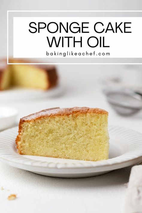 Vanilla Cake Recipe With Oil, Cakes Made With Oil, Easy Sponge Cake Recipe, Cake Base Recipe, Olive Oil Cake Recipe, Moist Cake Recipe, Cake Moulds, Cake Recipes At Home, Japanese Buildings