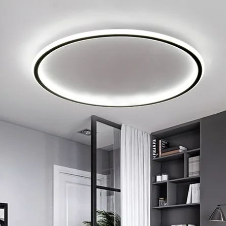 Latitude Run® Folko 1-Light 19.68" LED Flush Mount | Wayfair Circle Ceiling Light, Round Ceiling Light, Traditional Lamps, Living Room Balcony, Room Balcony, Semi Flush Ceiling Lights, Card Tricks, Circular Design, Household Decor