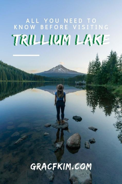 Everything from capturing sunrise to fishing, Trillium Lake is the perfect place to camp at during peak season. Located 1.5 hours southeast from Downtown Portland, consider these things before your visit. | Trillium Lake | Trillium Lake Oregon | Trillium Lake camping | Things to do in Trillium Lake | Visit Oregon | Things to do in Oregon | Trillium Lake campgrounds | Trillium Lake Engagement Photos, Lost Lake Oregon, Clear Lake Oregon, Trillium Lake Oregon, Tahquamenon Falls Michigan, Lake Kayaking, Creator Lake Oregon, Washington State Hikes, Trillium Lake