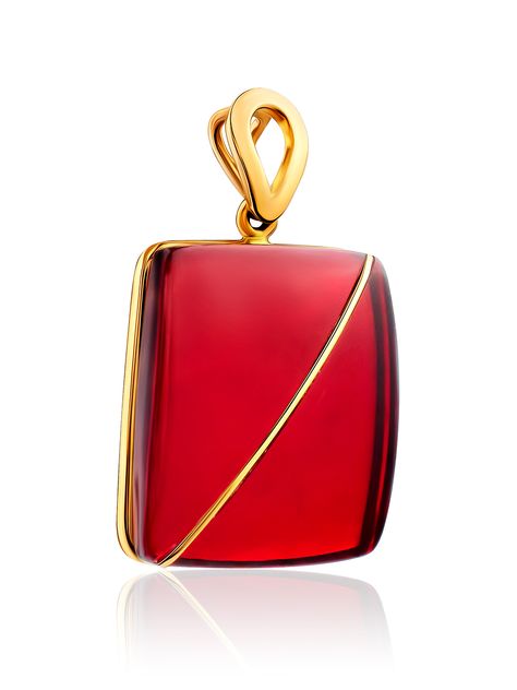 Bold Red Amber Pendant The Sangria Collection This sensational statement jewelry piece was created for self-confident women who understand the value of exclusive materials and high-end design Pure simple shapes and a passionate red color make this jewelry alluring and desirable for anyone who Confident Women, Amber Pendant, Confident Woman, Simple Shapes, Sangria, Statement Jewelry, Stone Color, Red Color, Jewelry Pieces