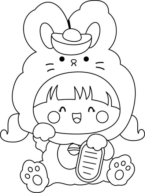 Cute Drawings Black And White, Coloring Pages Animals, Cute Coloring Pages For Kids, Black And White Coloring Pages, Drawings To Color, Coloring Aesthetic, Icona Ios, Coloring Canvas, Drawing Black And White