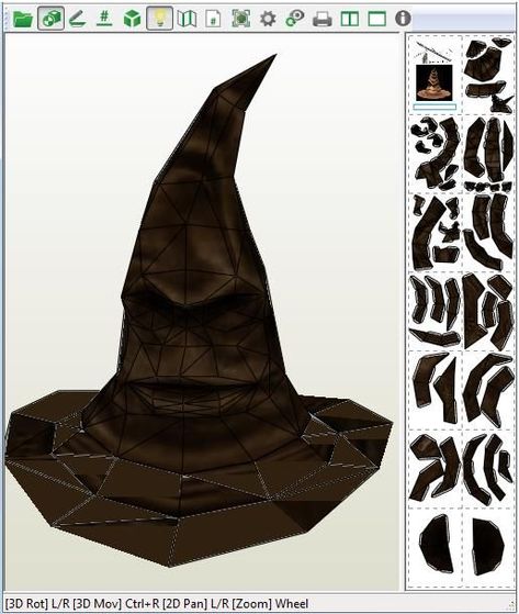 PAPERMAU: Harry Potter - Sorting Hat Paper Model In 1/1 Scale - by Etorevia Papercraft Led Hulk Hands, Harry Potter Hat, Harry Potter Christmas Ornaments, Harry Potter 3d, Harry Potter Sorting, Harry Potter Sorting Hat, Harry Potter Printables, Anniversaire Harry Potter, Papercraft Printable