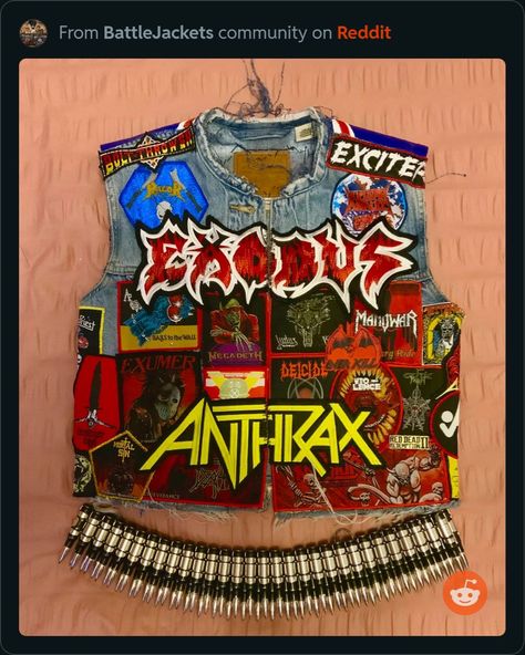 Battle Jackets, Battle Vest, Punk Looks, Battle Jacket, 80s Rock, Metal Clothing, Concert Outfits, Thrash Metal, Music Aesthetic