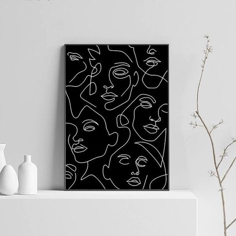 Black White Wall Art, Modern Living Room Decor, Nordic Poster, Art Minimaliste, Print Painting, Body Picture, Black And White Wall Art, Black And White Canvas, White Wall Art