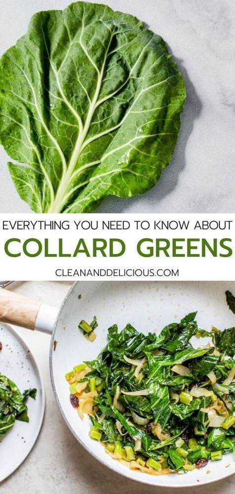 Collard greens are a beautiful dark leafy green that are part of the cruciferous family; they are related to veggies like broccoli, cauliflower and cabbage.  Learn how to shop, store, prep, and cook collard greens so you can enjoy some today. Steamed Collard Greens, How To Cook Fresh Collard Greens, How To Clean Collard Greens, Collard Greens Recipe Healthy, Cook Collard Greens, How To Cook Collards, Collard Greens Salad, Black Thanksgiving, Leafy Greens Recipes