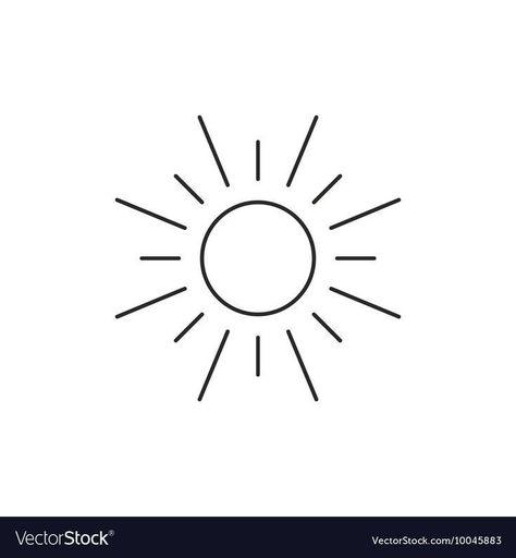 Simple Sun Tattoo Outline, Sun Rays Tattoo, Simple Sun Tattoo, Self Made Tattoo, Sun Outline, Sun Tattoo Designs, Brush Tattoo, Sun Icon, Taurus Tattoos