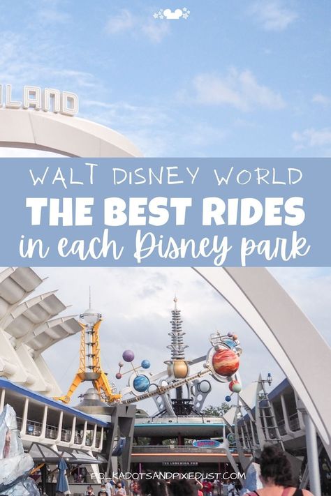 Walt Disney World Parks are filled with rides, attractions, shows and more! So how can you possible choose what is worth your valuable Disney time? Check out the post for our TOP Rides in each Disney Park and why we recommend them! Plus height requirements, ride category and whether it's worth your fast pass! #disneyvacation #disneytips #polkadotpixies Disney World Rides List, Disney World Must Do, Rides At Disney World, Animal Kingdom Rides, Walt Disney World Rides, Magic Kingdom Rides, Disney Time, Disney World Rides, Disney Secrets