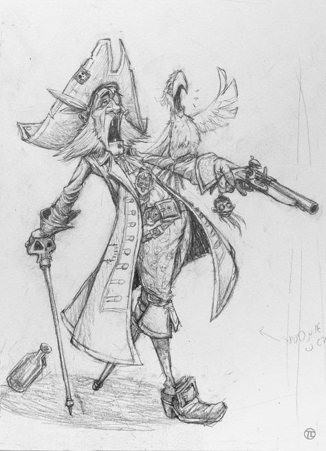 Illustrator / Concept Artist / 2D Game Artist Game Character Design Concept, Pirates Drawing, Pirate Drawings, Pirate Sketch, Pirate Drawing, Sketch Vs Final, Pirate Illustration, Pirates Illustration, Game Sketch