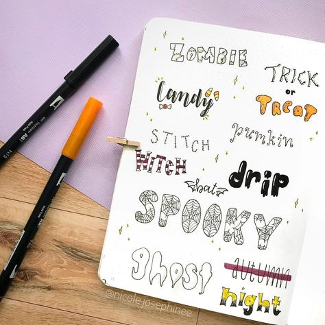 Some not so spooky lettering ideas🕸 Feel free to use these- which is your favourite?✨ Also... can you find my spelling mistake😑 Spooky Lettering, Journal Headers, Bullet Journal Titles, Bullet Journal Pages, Bullet Journal Headers, Title Ideas, Family Holiday Cards, Bullet Journal Banner, Journal Bullet