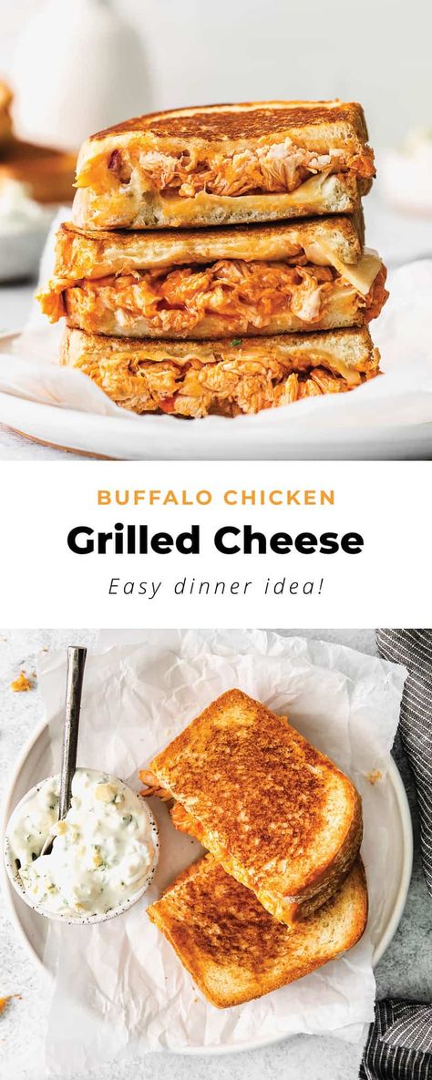 Grilled Cheese Buffalo Chicken, Buffalo Chicken Grilled Cheese Recipes, Buffalo Chicken Grilled Cheese Sandwich, Buffalo Grilled Cheese, Buffalo Chicken Melt Sandwiches, Buffalo Chicken Sandwich Recipes, Buffalo Chicken Melt, Bbq Chicken Grilled Cheese, Chicken Melt Sandwich