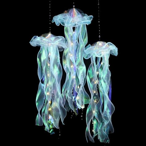 PRICES MAY VARY. Jellyfish Decor: this dreamy jellyfish light are handcrafted and uniquely designed to bring these beautiful sea creatures to your home or party in a lively way Jelly fish party decorations: perfect for ocean bedroom decor, under the sea birthday party,underwater themed party, mermaid birthday party for girls kids adults, under the sea baby shower, mermaid birthday party, ocean themed party, market decoration summer garden party and other theme parties Easy to use: this jellyfish Jellyfish Nursery Theme, Glow In The Dark Ocean Theme, Mermaid Theme Wedding Decor, Sea Themed Decorations, Under The Sea Bathroom Ideas Kids, Underwater Prom Theme, Crystal Party Decorations, Elegant Mermaid Party, Adult Ocean Theme Party