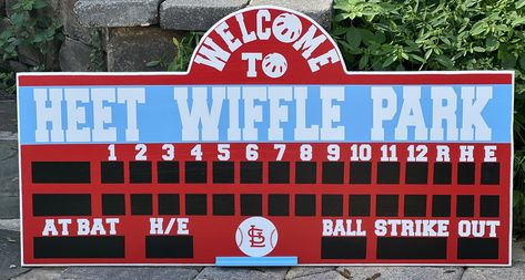 Baseball Scoreboard, Wiffle Ball, Sports Wall Decor, Big Kids Room, Sports Wall, Marquee Letters, Kid Room, Letter Sign, Gift Message