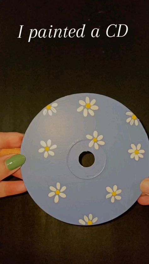 Pin on DIY Diy Mini Canvas Art, Diy Mini Canvas, Cd Painting Ideas Easy, Cd Painting Ideas, Art Cd, Cd Wall Art, Vinyl Art Paint, Cd Aesthetic, Cd Wall