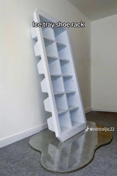 Ice Tray Shoe Rack, Ice Cube Tray Shoe Rack, Funky Shoe Rack, Room Finds, Cool Room Decor, Pinterest Contest, Makeover Bedroom, House Aesthetic, Shoe Shelf