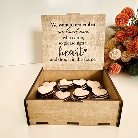 This heart shaped guest book is a beautiful alternative to a standard guest book! Perfect for weddings, baby showers, & other special events. Customize it here! 🔗 https://kaitlynroseco.com/products/customized-guest-book-heart-shaped-sign-with-wooden-box . . #guestbook #weddingguestbook #weddinggifts #weddinginspiration #weddingideas #babyshower #babyshowerideas Sign Book Wedding, Wedding Guest Sign, Guest Book Frame Wedding, Wedding Guest Signing, Heart Guest Book, Book Svg, Signature Book, Custom Guest Book, Idea Wedding