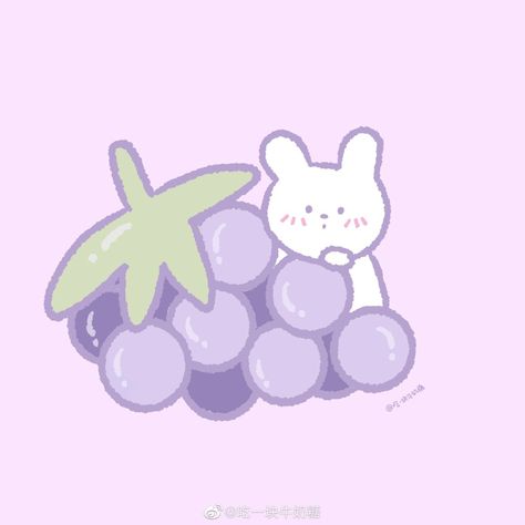 ©®.吃一块牛奶糖 Grape Drawing, Light Purple Wallpaper, Lavender Decor, Purple Bunny, Fairy Wallpaper, Lavender Aesthetic, Bunny Wallpaper, Purple Themes, Soft Wallpaper