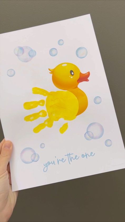 13K views · 164 reactions | You’re the one 🥰🫧🛁 Create the most perfect keepsake .. This print could be used for many occasions. Birthdays, a gift for a loved one or frame it for their room. DOWNLOAD - PRINT- CREATE Print.it.off Handprint + Footprint Art Made Easy #rubberduck #rubberduckie #rubberducky #youretheone #rubberduckieyouretheone #duck #babycraft #babyhandprint #handprintart #handprintcrafts #baby #babyactivities #babybirthday #kidscrafts #kidsactivities #toddlercrafts #toddleractivities #printitoff | Print.it.off Handprint + Footprint Art Made Easy | Ernie · Rubber Duckie Duck Handprint Art, Rubber Duck Bathroom Ideas, Handprint Duck, Duck Footprint, Sahm Activities, Ducky Nursery, Ducky Bathroom, Baby Footprint Crafts, Duck Bathroom