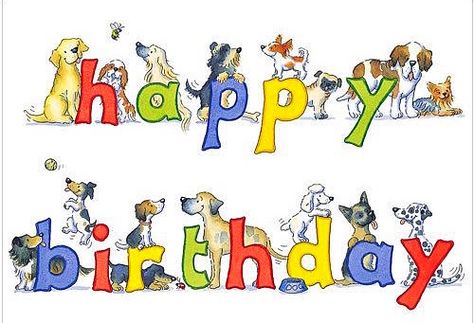 Happy Birthday Dogs, Birthday Dogs, Happy Birthday Animals, Dogs Birthday, Happy Birthday Dog, Happy Birthday Art, Dog Birthday Card, Happy Birthday Wishes Cards, Happy Birthday Meme