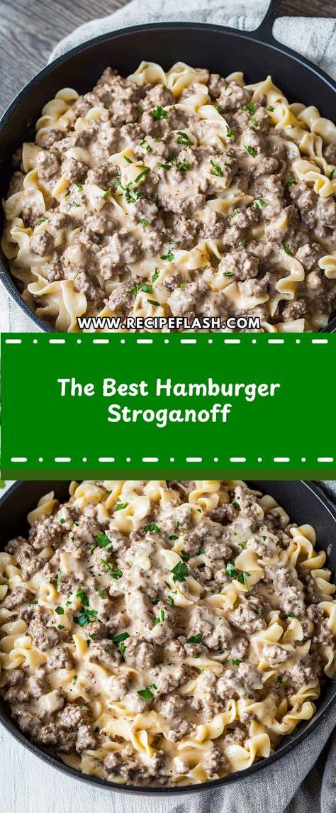 Looking for a hearty dinner idea that’s both comforting and quick to make? This Best Hamburger Stroganoff Recipe is packed with flavor and perfect for busy weeknights. Save this recipe to your dinner ideas board for an easy meal that your family will love! Hearty Meals Comfort Foods, Easy Hamburger Stroganoff Recipe, Easy Hamburger Stroganoff, Hamburger Beef Stroganoff, Hamburger Helper Stroganoff, Hamburger Stroganoff Recipe, Best Beef Stroganoff, Hamburger Stroganoff, Hamburger Dishes