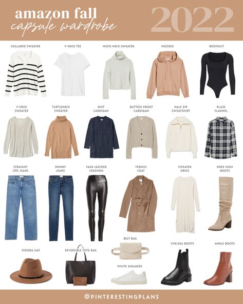 Amazon Fall Capsule Wardrobe 2022 - Pinteresting Plans Teacher Capsule Wardrobe 2022 Amazon, Fall Amazon Outfits, Fall Capsule Wardrobe 2022, Clothes Capsule, Capsule Wardrobe 2022, Workwear Capsule Wardrobe, Daughter Fashion, Amazon Outfits, Project 333