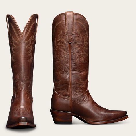 Women's Tall Cowgirl Boots | The Annie - Tecovas The Annie Tecovas, Annie Tecovas, Tecovas Boots Women, Tecovas Boots, Snip Toe Cowgirl Boots, Tall Cowgirl Boots, Brown Cowgirl Boots, Modern Cowgirl, Womens Cowgirl Boots