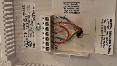 If you’re replacing your thermostat, you might notice the wires are connected to different terminals, each of which denoted by a letter. Here’s what they mean. Honeywell Thermostat, Furnace Maintenance, Hvac Air Conditioning, Refrigeration And Air Conditioning, Thermostat Wiring, Heat Pump System, Hvac Unit, Energy Management, Diagram Design