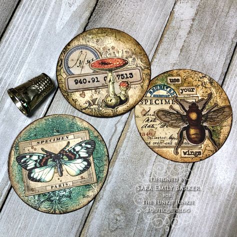 Junk Journal Snippets, Atc Cards Ideas, Specimen Cards, Atc Coins, Ephemera Ideas, Trading Card Ideas, Bee Wings, Tim Holtz Cards, Art Trading Cards