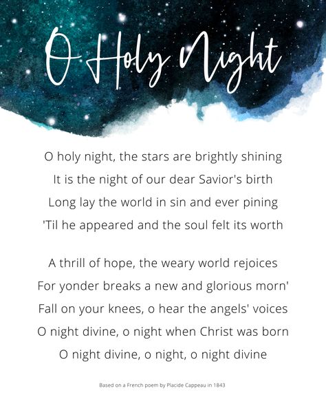 1 of 2 wall art with lyrics excerpts from popular Christmas carols "O Holy Night" & "Silent Night". Check here for similar items - https://www.etsy.com/sg-en/shop/VeritasDesignStudio?section_id=40261375 Silent Night Lyrics, Christmas Carols Lyrics, School Traditions, Night Lyrics, French Poems, Christmas Songs Lyrics, Nights Lyrics, Christmas Verses, Song Lyrics Art