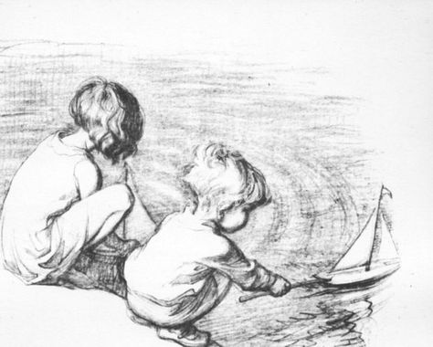 Drawing Sketch For Kids, Children Drawing, Illustration Children, Children Sketch, Kids Illustration, Toy Boat, Baby Drawing, Children Playing, Pencil Sketches