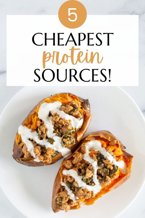 Are you wanting to eat a high-protein diet without breaking the bank on groceries? Get the 5 best cheap protein sources to buy right now. With recipes! Cheap High Protein, Cheap Protein, Cheap Healthy Dinners, Easy Protein Meals, Easy High Protein Meals, Slow Cooker Dinner Recipes, High Protein Dinner, Protein Dinner, Grocery Savings