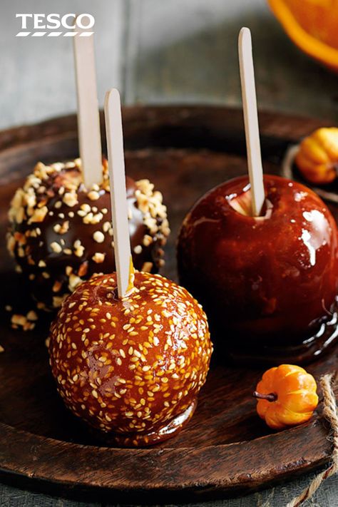 Toffee Apples, Tesco Real Food, Toffee Apple, Bonfire Night, Fall Treats, Candy Apples, Caramel Apples, Toffee, Fall Recipes