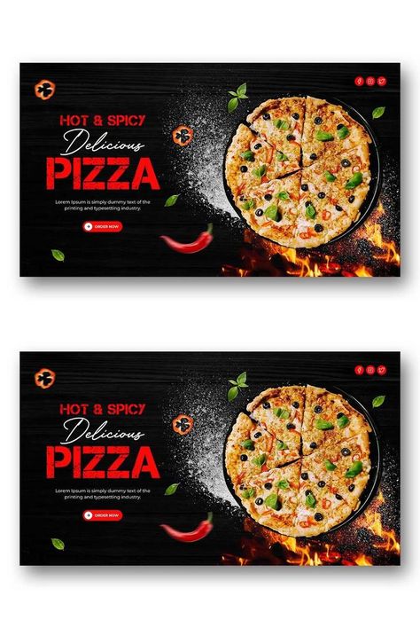 Delicious Pizza and Restaurant Food Menu Website Banner#pikbest#templates Pizza Banner, Pizza Sale, Pizza Flyer, Italian Food Restaurant, Creative Pizza, Food Social Media, Website Banner Design, Restaurant Social Media, Pizza Menu