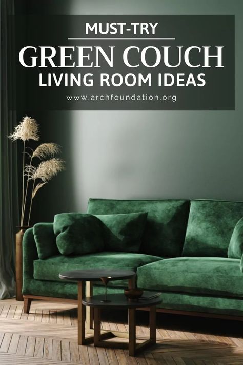 32+ Must-Try Green Couch Living Room Ideas 2024 Apartment Living And Dining Room Combo, Colors That Compliment Green, Blue Green Couch, Green Couch Living Room Ideas, Green Couch Decor, Dark Green Couches, Olive Green Couches, Emerald Green Couch, Velvet Couch Living Room