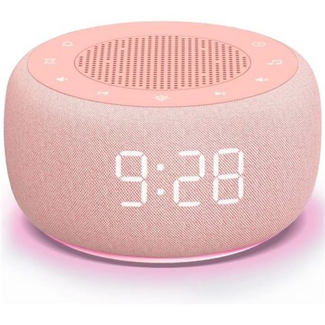 2-In-1: Combines Sound Machine And Alarm Clock In One Integrated Machine. Featuring A Built-In 5w Driver, It Offers 30-Level Volume Settings For Precise Control. And Helps Block Disruptive Ambient Noise To Promote Restful Sleep. 0-100% Levels Display Dimmer: Allowing You To Adjust The Clock Face From Way Too Bright To Completely Dark And Anywhere In Between. Sleeping Better With 18 Soothing Sounds: 5 White Noise, 3 Fan Sounds And 10 Nature Sounds Including Ocean, Lullaby, Waves, Rain, Thundersto Cute Clocks Aesthetic, Sunset Alarm Clock, Cute Speaker, Cute Clocks, Bird Chirping, Cute Alarm Clock, Sleeping Better, Bible Cases, Cute Clock