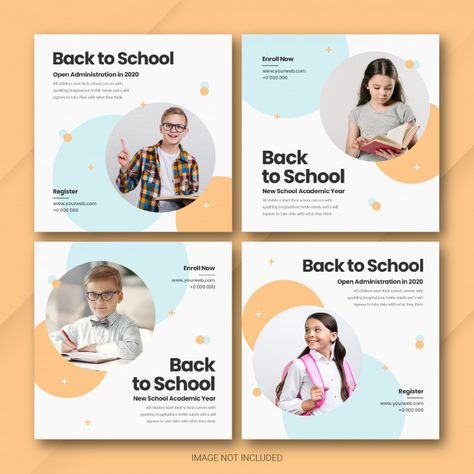 Back to school instagram post bundle tem... | Premium Psd #Freepik #psd Ads Design Layout, School Post Design, Post Layout Design, School Instagram Post, Instagram Ads Design, School Instagram, Instagram Graphic Design, Instagram Post Design, 잡지 레이아웃