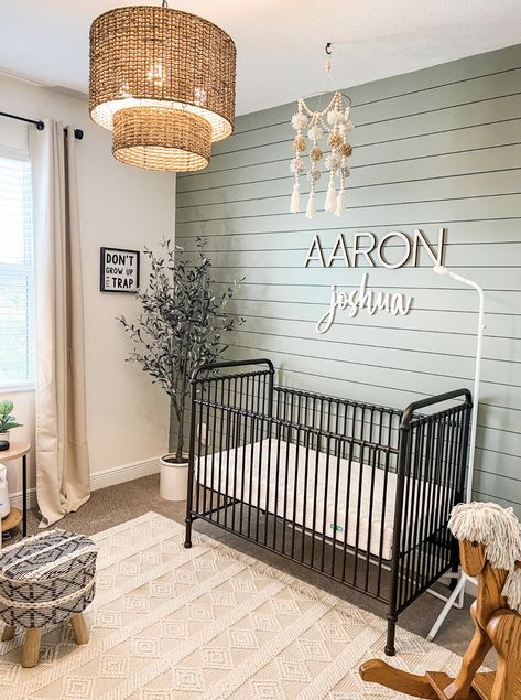 Olive Themed Nursery, Nursery With Olive Tree, Nursery Olive Tree, Olive Tree In Nursery, Olive Nursery Boy, Nursery Focal Wall, Nursery Olive Green, Olive Tree Nursery, Leo Nursery